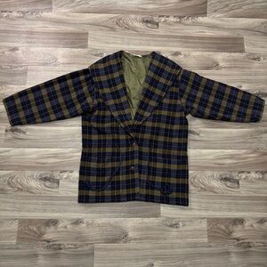 Vintage Ranier Wool Blend Plaid Hooded Jacket Size 10